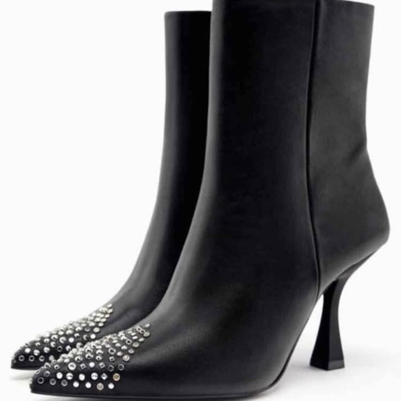Zara Leather Ankle Boots 36-36.5 new with tags - Picture 1 of 4